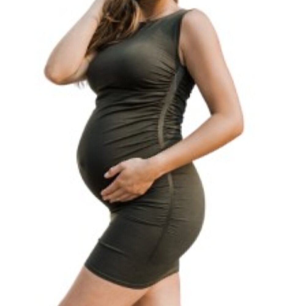 Blanqi Olive Sleeveless Maternity Tank Dress S/M